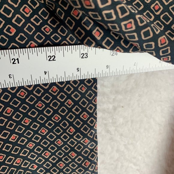 Halston‎ VI Women's Long Sleeve Tie Neck Brown Diamond Print Blouse Size 10 8479 - Picture 4 of 8